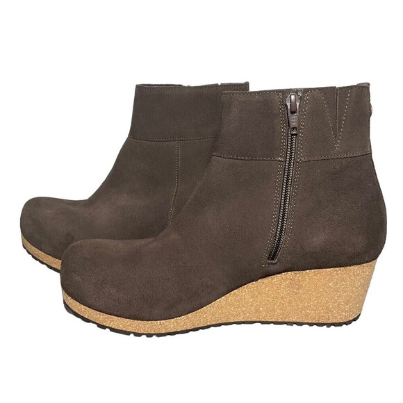 Papillio Birkenstock Ebba Suede Leather Wedge Ankle Boots Roast US 10 ER 41 NEW - Picture 10 of 12
